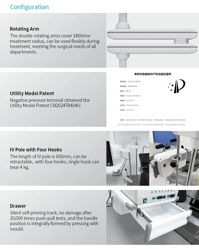 Sk-PT003 Saikang Hospital Operating ICU Romm Furniture Aluminum Double Arms Medical Bridge Ceiling Pendant